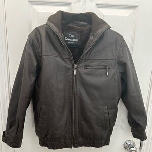 Kids faux leather bomber jacket